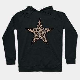 Distressed Leopard Print Star Hoodie